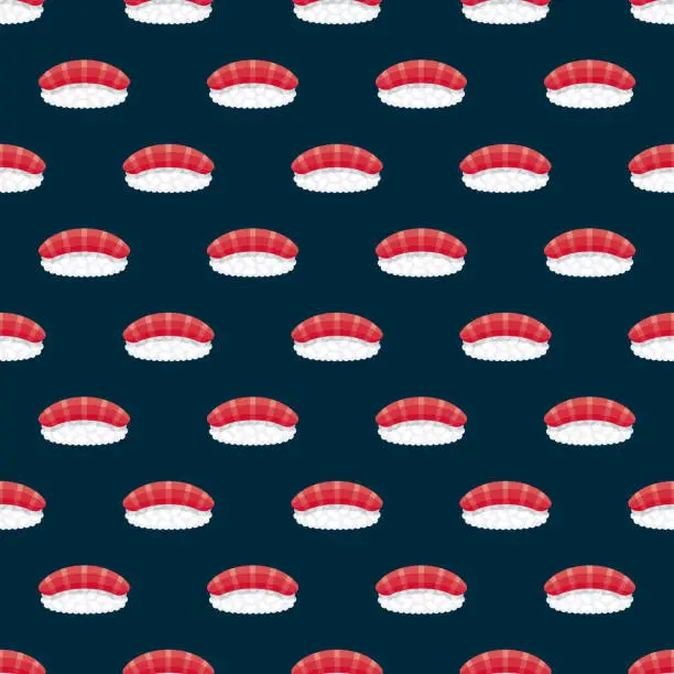 Vector illustration of Maguro Tuna Sushi Pattern