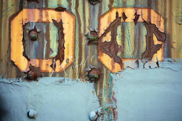 istock Severe aged and rusted metal wall texture stock background image 1306226246