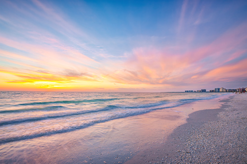 Colorful sunset at Marco Island, Naples, Florida, USA.