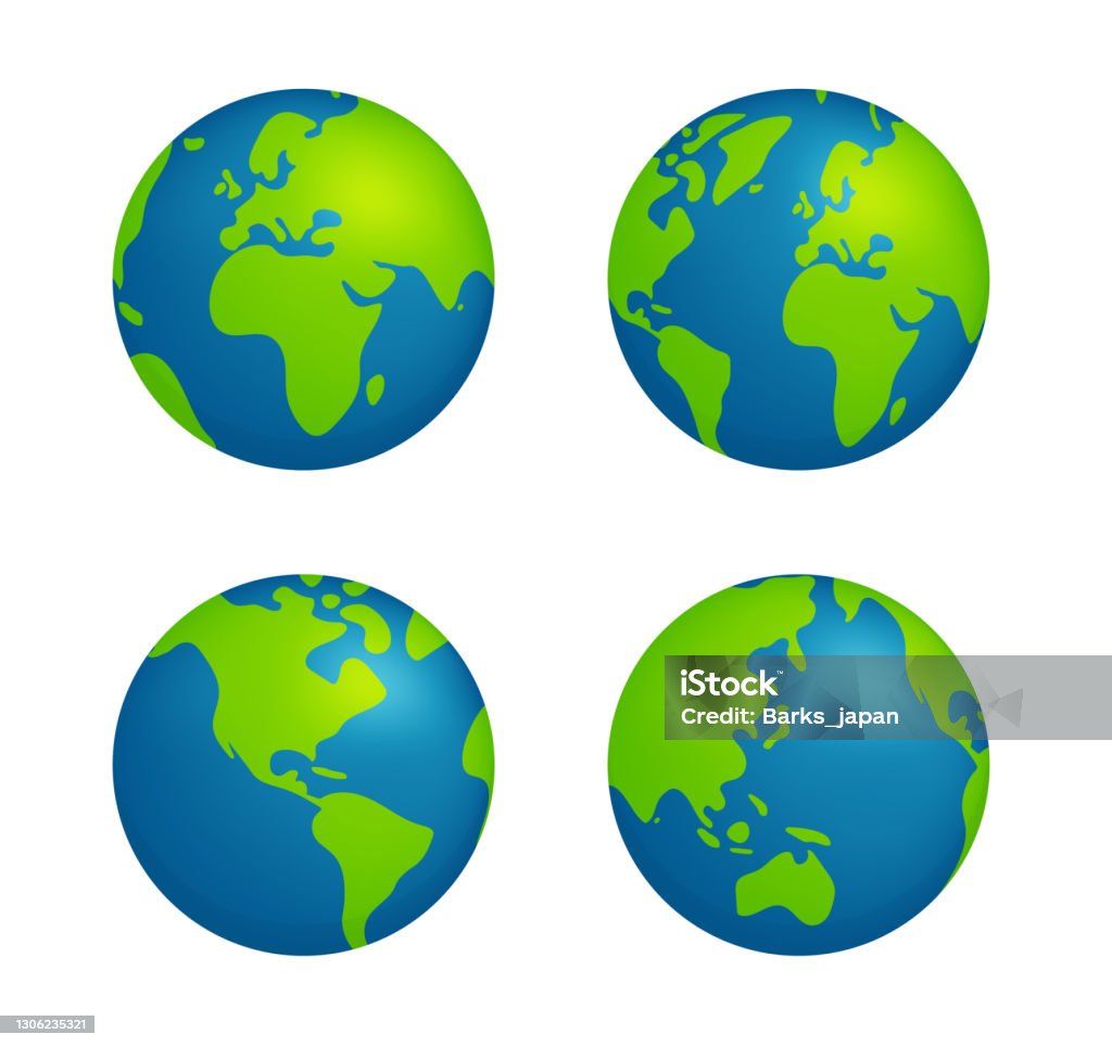 Bộ Minh Họa Vector Quả Địa Cầu Trái Đất Đơn Giản Hình minh họa Sẵn ...