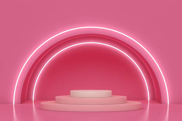istock Modern 3D abstract background platform for product presentation. Empty product stand 1306237152