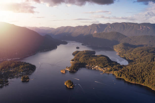 istock Aerial view of Deep Cove 1306237967