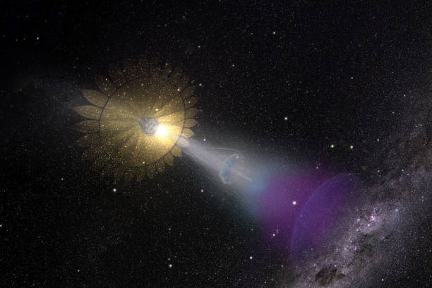 istock Alien UFO umbrella shape in outer space lighten the univerce searching life, shi-fi collage. Elements of this image furnished by NASA. 1306240068