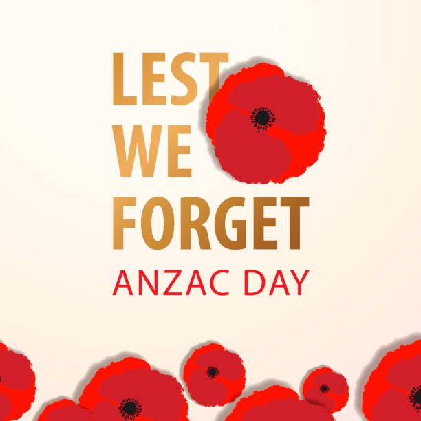 Anzac Day Lest We Forget Anzac Day is a national day to commemorates Australian and New Zealander who served and died in war, the red poppy is a symbol of remembrance and hope for peaceful world. military parade stock illustrations