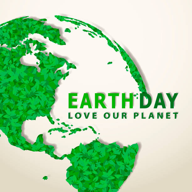Bunch of leaves forming a green earth globe for the Earth Day concept of environmental protection