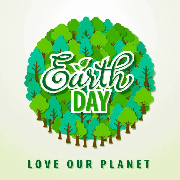 Vector illustration of Earth Day Tree Planet