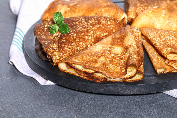 istock Thin pancakes from Russian cuisine. Russian blini, crepes. 1306247188