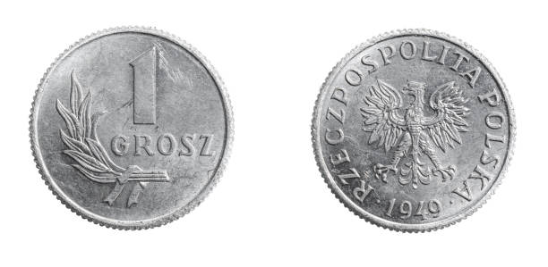 istock Poland one penny coin on a white isolated background 1306253772