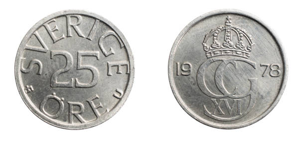 istock Sweden twenty five ore coin on a white isolated background 1306253833