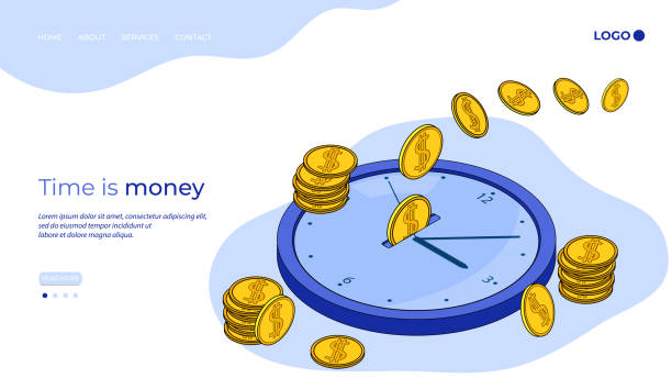 czas to pieniądz - retirement pension hourglass concepts stock illustrations