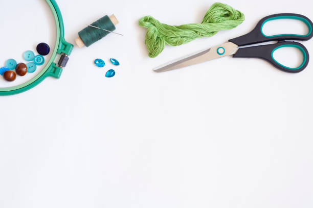 istock Creativity and hobby, sewing and embroidery, flat lay, copy space 1306254776
