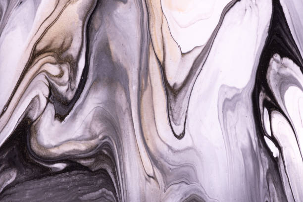 istock Abstract fluid art background black and white colors. Liquid marble. 1306255939