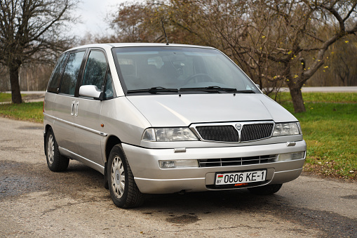 Belarus, Minsk -24.11.2020: Lancia Z (Zeta) 1998 large MPV from the Citroen, Peugeot, Fiat and Lancia marques that were produced at the jointly owned Sevel Nord factory in France.