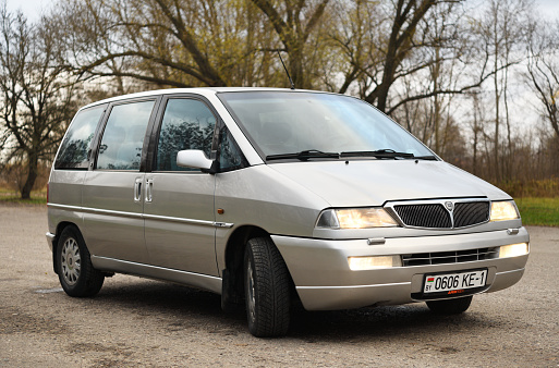 Belarus, Minsk -24.11.2020: Lancia Z (Zeta) 1998 large MPV from the Citroen, Peugeot, Fiat and Lancia marques that were produced at the jointly owned Sevel Nord factory in France.