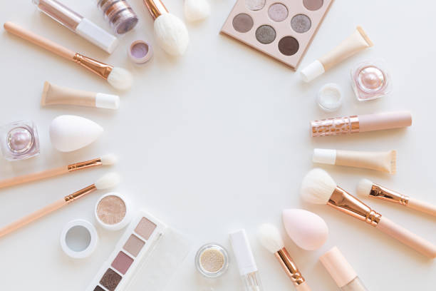 istock Decorative cosmetics in pink tones 1306267617