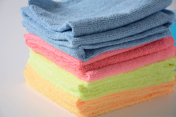 istock Multicolor micro Fiber cleaning cloth with static electricity that attracts dust 1306269585