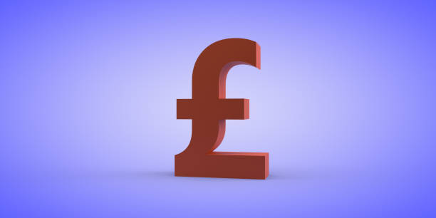 istock The British currency symbol is red on a blue background. 3D-visualization 1306269950