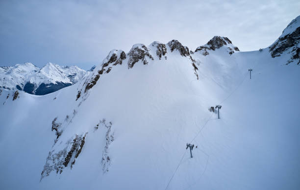 istock Ski tour in Caucasus mountains from drone 1306272675