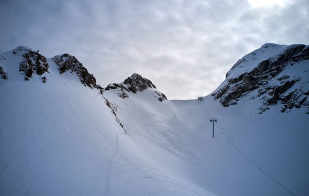 istock Ski tour in Caucasus mountains from drone 1306273302