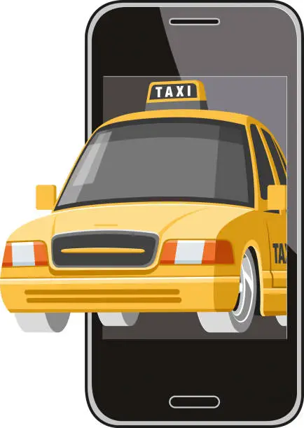 Vector illustration of Taxi order