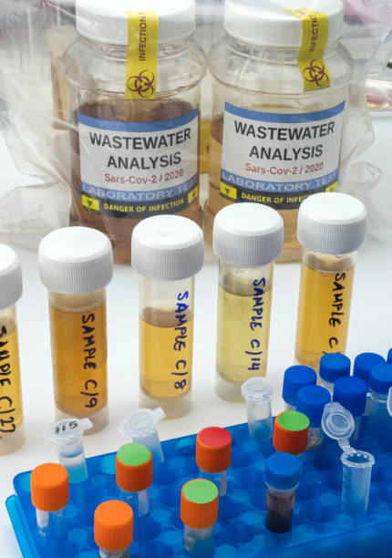 istock Wastewater samples, analysis of sars-cov-2 virus in patients infected by human coronavirus 229E, conceptual image 1306274473