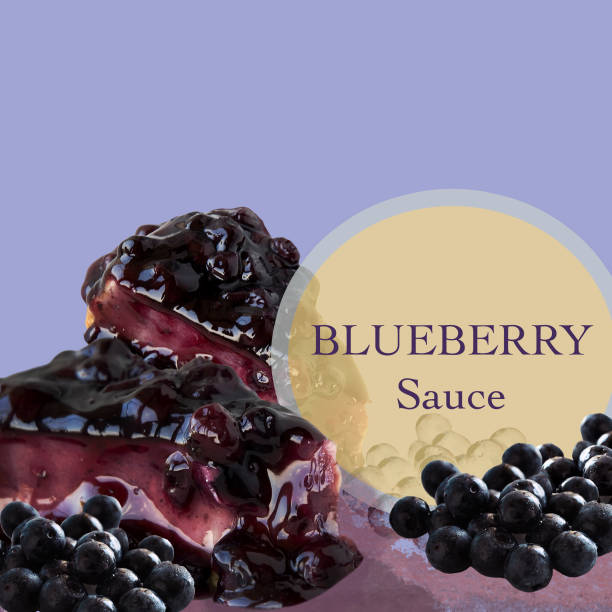 istock Blueberry Sauce with Cheese cake and Fresh Blueberries on Background 1306280732