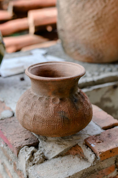 istock Ancient clay pots in the Ayutthaya period have beautiful patterns. 1306281814