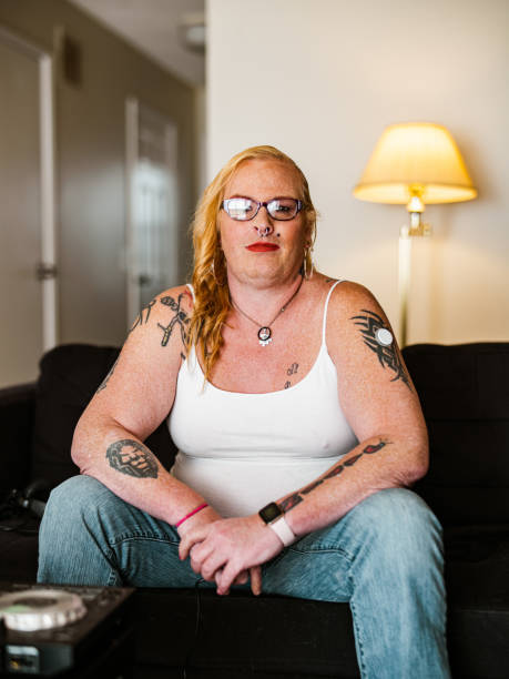 istock Transgender woman dj at home 1306282205