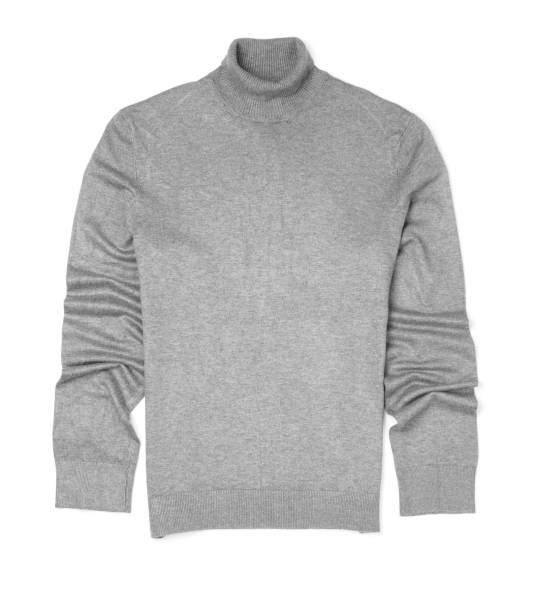 istock Grey cashmere sweater isolated on white, top view 1306283442