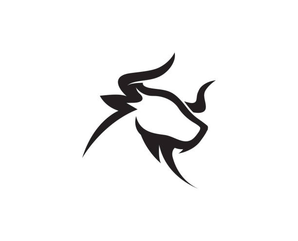 creative bull head logo design - wildrinder stock-grafiken, -clipart, -cartoons und -symbole