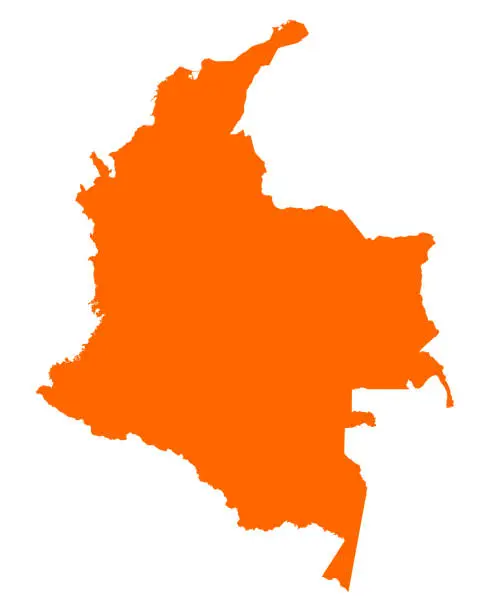 Vector illustration of Map of Colombia