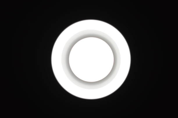 istock The light of circular neon on black background 1306290371