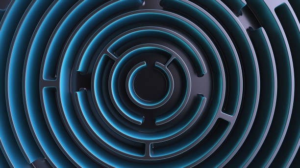 istock Abstract wallpaper screensaver. Circular maze. Top view. 1306290628