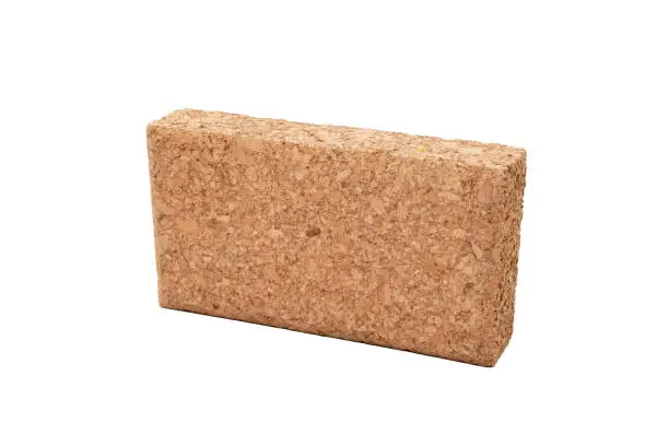 Cork Yoga Block, Eco Friendly. isolated on a white background