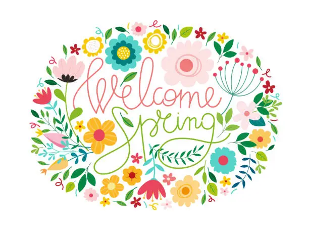 Vector illustration of Spring flowers illustration