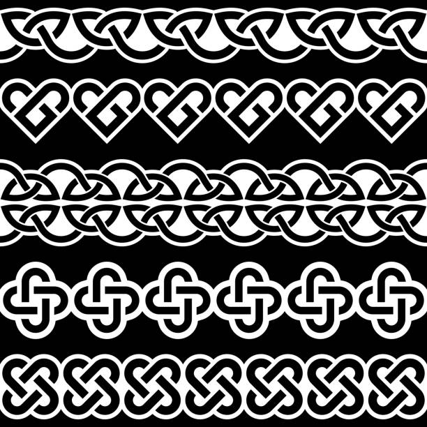 Irish Side Patterns 330+ Celtic Irish Patterns And Knots Vector St Patricks Day ...