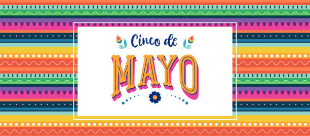 cinco de mayo - 5 maja, święto federalne w meksyku. fiesta banner i projekt plakatu z flagami, kwiatami, dekoracjami - mexican culture stock illustrations