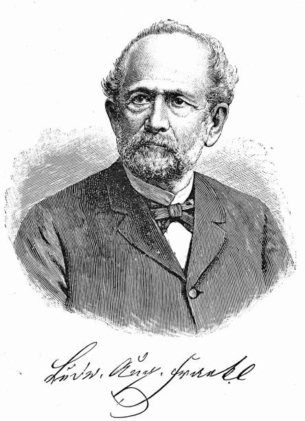 Ludwig August Ritter von Frankl-Hochwart, Doctor, journalist, writer and honorary citizen of Vienna Illustration from 19th century. ritter stock illustrations