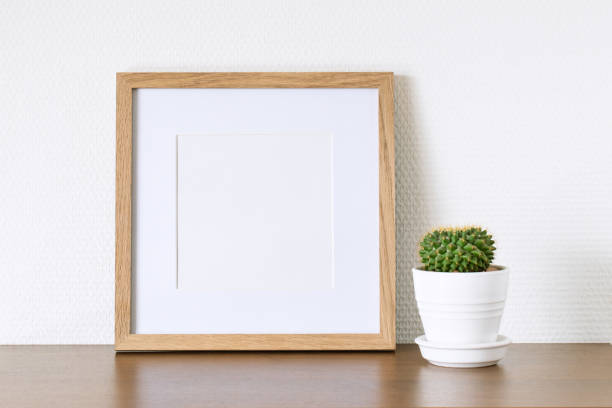 istock Square wooden photo frame. 1306305954