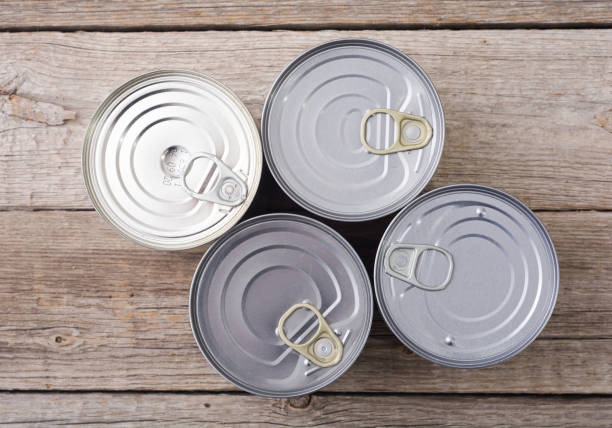 istock Tin silver cans for tinned food 1306307556
