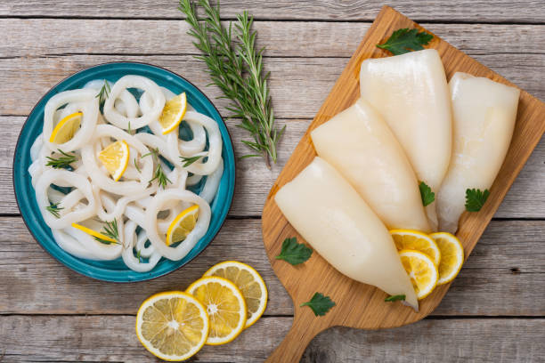istock Squid rings and tubes with lemon 1306307735