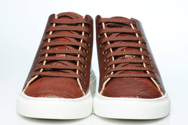istock Front view of pair leather keds 1306314153