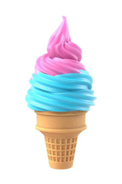 istock Soft ice icecream in waffle cone. 3D illustration 1306316323