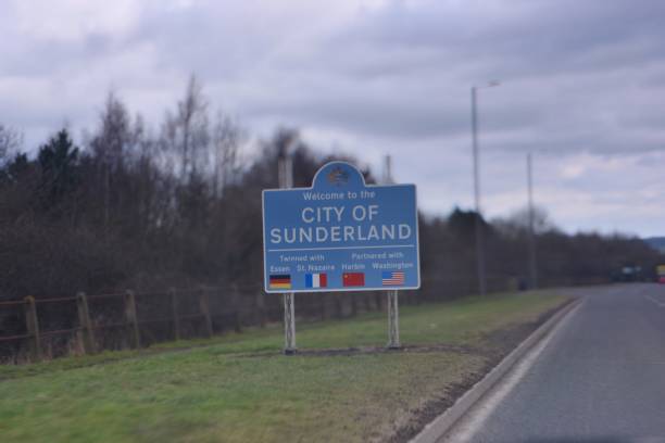 sunderland-zeichen-post - sunderland stock-fotos und bilder