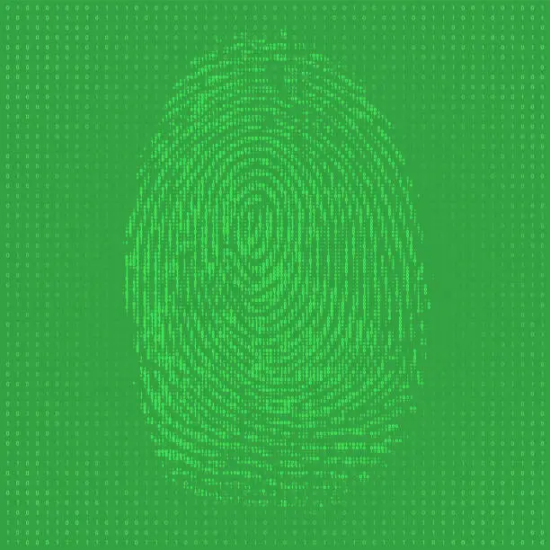 Vector illustration of Fingerprint binary code