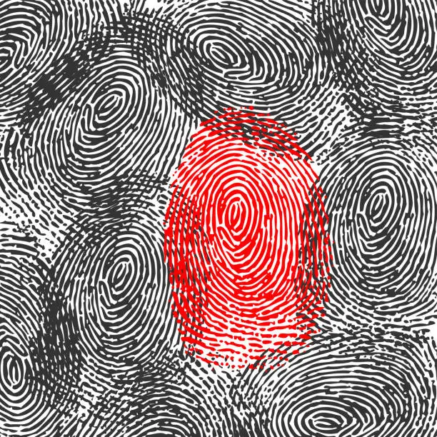Vector illustration of Fingerprint black crime background