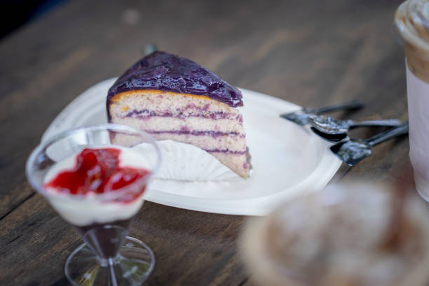 istock blueberry cheese cake at outdoor cafe 1306319609