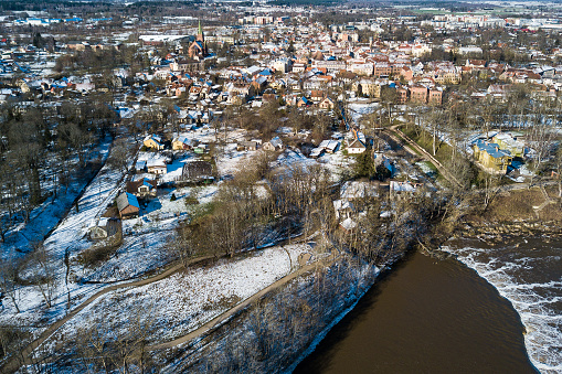 Kuldiga city arerial view, Latvia