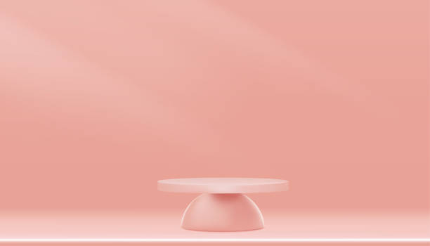 istock Minimal Podium display with Cylinder Stand on peach colour ackground,Vector Realistic 3D for Stage pedestal platform,Product presentation, Cosmetic product display or Spa Showcase 1306324154