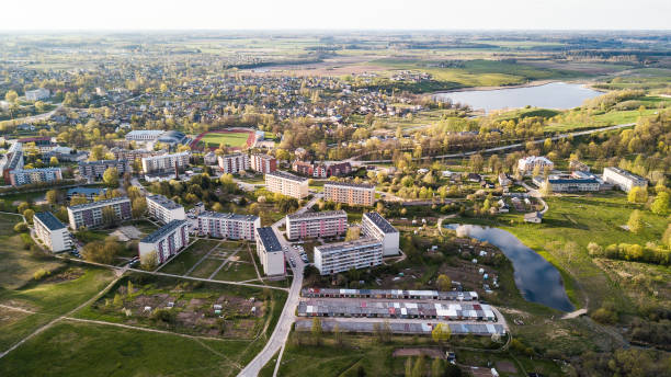 istock Aerial view over the Saldus, Latvia 1306324266